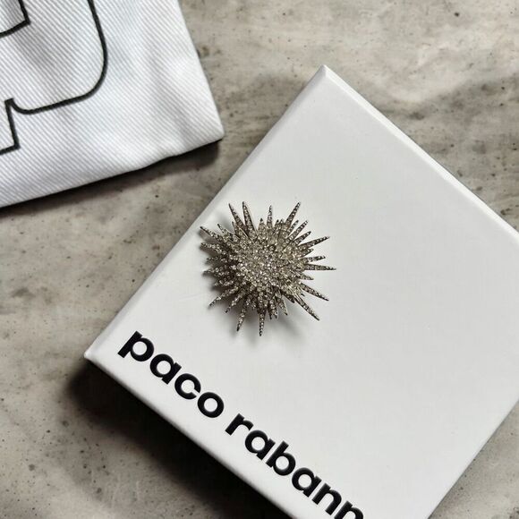 PACO RABANNE‎ Crystal Sun Earring in Silver & Crystal - Picture 1 of 12